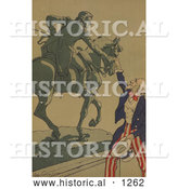 July 5th, 2013: Historical Illustration of Uncle Sam Shaking Hands with the Marquis De Lafayette by Al