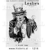 Historical Illustration of Uncle Sam: the Nation's Crisis - I Want You - Black and White Version by Al