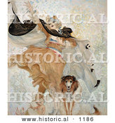 Historical Illustration of Uncle Sam's Dog with a Liberty Bond Beside a Woman and Baby by Al