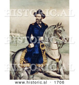 Historical Illustration of Union Lieutenant General Ulysses S. Grant Riding a White Horse by Al