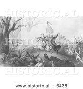 Historical Illustration of Washington at Princeton 1777 - Black and White by Al