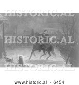 Historical Illustration of Washington at the Battle of Trenton - Black and White by Al