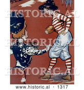 July 5th, 2013: Historical Illustration of Young Women Playing Football - 1901 by Al