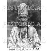 Historical Image of a Cayuse Native American Indian Woman 1910 - Black and White by Al