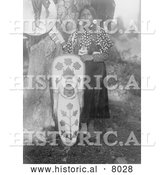 Historical Image of a Native American Flathead Mother with Baby 1910 - Black and White by Al