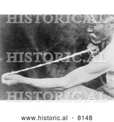 Historical Image of a Native American Indian Measuring Shell Money 1923 - Black and White by Al