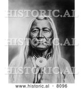 Historical Image of a Native American Indian Washakie, Chief of Shoshones 1900 - Black and White by Al