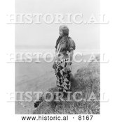 Historical Image of Ada Lopez Richards, Talowa Native American Indian 1923 - Black and White by Al