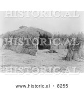 Historical Image of Cahuilla Dwelling 1924 - Black and White Version by Al