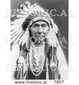 Historical Image of Chief Joseph, a Native American Indian 1903 - Black and White by Al