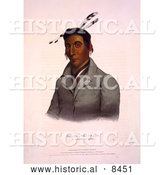 Historical Image of Chippeway Chief Ka-Ta-Wa-Be-Da 1841 by Al