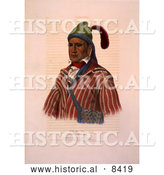 Historical Image of Creek Indian Warrior Named Me-Na-Wa by Al