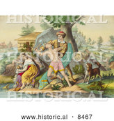 Historical Image of Daniel Boone Protecting His Family by Al