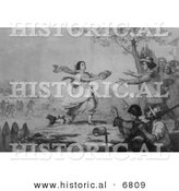 Historical Image of Heroism of Miss Elizabeth Lane 1777 by Al