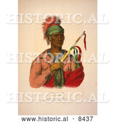 Historical Image of Ioway Native American Indian Chief, Ne-O-Mon-Ne by Al