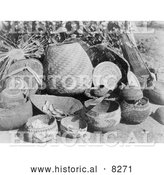 Historical Image of Karok Baskets 1923 - Black and White Version by Al