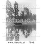 Historical Image of Kootenai Indian Camp 1910 - Black and White by Al