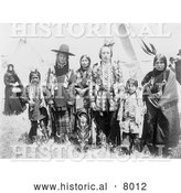 Historical Image of Kootenai Indian Natives 1907 - Black and White by Al
