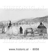 Historical Image of Native American Colville Agency - Black and White by Al