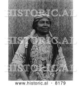Historical Image of Native American Indian Che-na-wah-Weitch-ah-wah 1916 - Black and White by Al