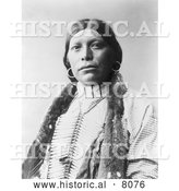 Historical Image of Native American Indian Ta Wits Nan 1899 - Black and White by Al