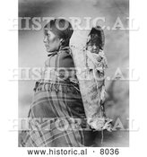 Historical Image of Native American Pee-a-rat with Baby 1899 - Black and White by Al