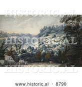 Historical Image of People, Horses and Carriages on a Road in Queenston, Ontario on the Niagara River by Al