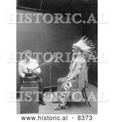 September 5th, 2013: Historical Image of Piegan Indian, Mountain Chief and Phonograph 1916 - Black and White Version by Al
