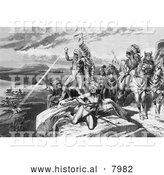 Historical Image of the New Indian War 1878 - Black and White by Al