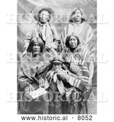 Historical Image of Ute Native American Indian Family 1902 - Black and White by Al
