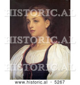 Historical Painting of a Portrait of a Girl, Biondina by Frederic Lord Leighton by Al
