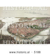 July 16th, 2013: Historical Painting of an Aerial View of Boston As Seen from the North by Al