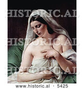 Historical Painting of Odalisque, Nude and Draped in White Cloths by Francesco Hayez by Al