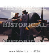 Historical Photo of 2 Female Riveters Assembling a Plane by Al