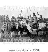 December 13th, 2013: Historical Photo of 6 Crow Indians on Horseback 1908 - Black and White by Al