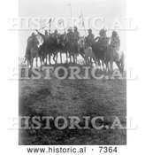 December 13th, 2013: Historical Photo of 8 Crow Native Americans on Horseback 1908 - Black and White by Al