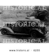 Historical Photo of a Person Inside an Old Car After the Pearl Harbor Bombing - Black and White Version by Al