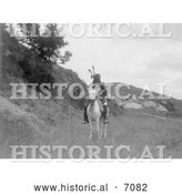July 13th, 2013: Historical Photo of a Sioux Indian on Horse 1907 - Black and White by Al