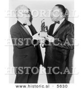 Historical Photo of Abraham Heschel and Martin Luther King Jr. Holding a Small Statue - Black and White Version by Al