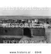 Historical Photo of Acoma Architecture - Black and White Version by Al