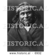December 13th, 2013: Historical Photo of Acoma Indian Man Wearing Headband 1904 - Black and White by Al