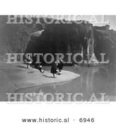 Historical Photo of Acoma Indians Gathering Water - Black and White Version by Al
