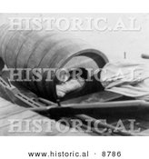 Historical Photo of Annie Edson Taylor Laying in Her Barrel, 1901 - Black and White Version by Al