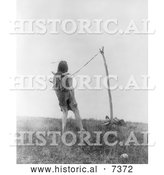 December 13th, 2013: Historical Photo of Apsaroke Indian Man During a Piercing Ritual 1908 - Black and White by Al