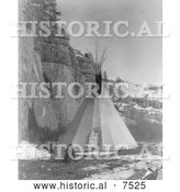 December 11th, 2013: Historical Photo of Apsaroke Indian Stretching Hide 1908 - Black and White by Al