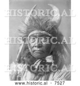 Historical Photo of Apsaroke Native Man by the Name of Bull Chief 1908 - Black and White by Al