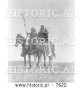 Historical Photo of Atsina Native Chiefs on Horses 1908 - Black and White by Al