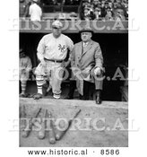 Historical Photo of Babe Ruth in His New York Yankees Baseball Uniform, Standing in the Dugout with John McGraw - Black and White Version by Al