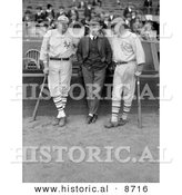 Historical Photo of Babe Ruth, Jack Bentley, and Jack Dunn in 1923 - Black and White Version by Al