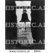 December 13th, 2013: Historical Photo of Bell in a Bell Tower, Acoma Indian Architecture 1905 - Black and White by Al